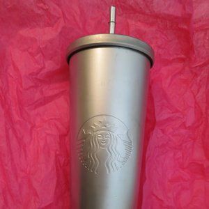 Starbucks 24oz. 9" Stainless Steel Classic Mermaid Cold Drink Tumbler + Straw